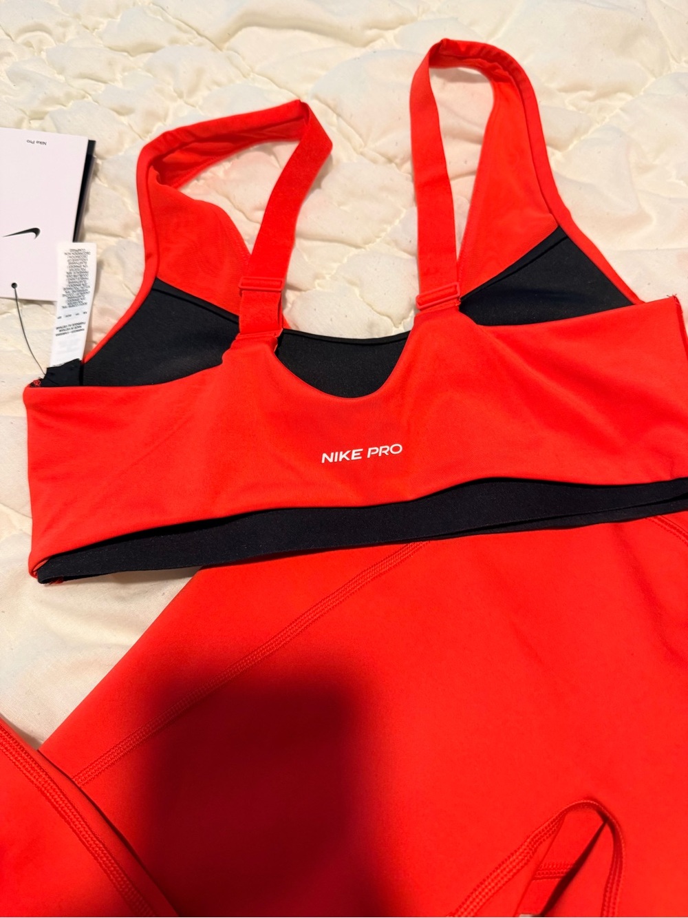 Nike Red Athletic Shorts & Sports Bra Set - Picture 10 of 11